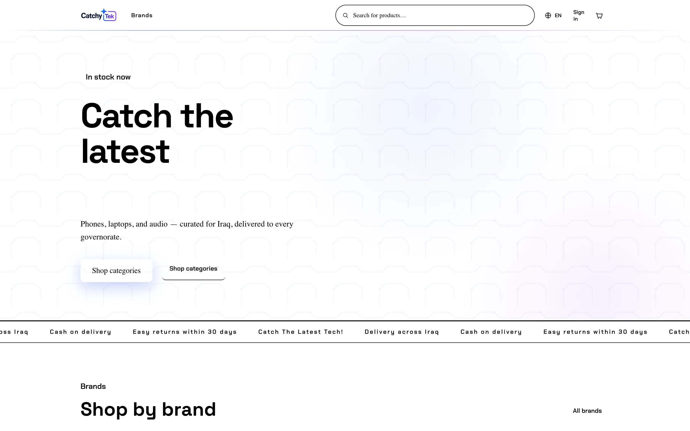 Catchytek electronics ecommerce store by Mesopo